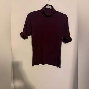 Purple Turtleneck Sweater 100% silk size large vintage beautiful winter top